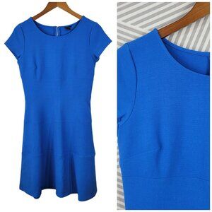 Ann Taylor Sheath Dress Size 2 Party Career Cocktail Blue Flare Skirt Profession